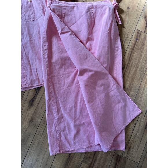 Ralph Lauren 2 piece cotton outfit wrap skirt & top shirt medium 8 - Picture 3 of 5